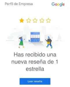 Reseña negativa en Google