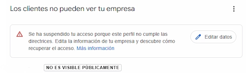 Apelar un perfil de Google My Business