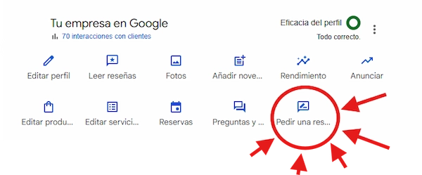 Pedir una reseña en Google