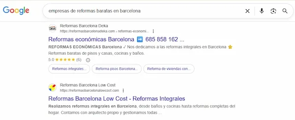 SEO para empresas de reformas